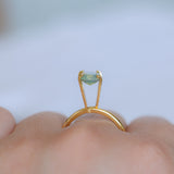 1.50CT CUSHION MADAGASCAR SAPPHIRE, OPALESCENT LIGHT GREEN AND GOLD, UNTREATED, 7.1X5.9X3.9MM