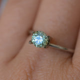 0.85CT ROUND PRECISION CUT MONTANA SAPPHIRE, LIGHT GREEN YELLOW, 5.55X3.70MM