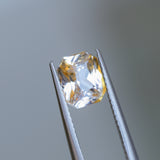 2.09CT RADIANT MADAGASCAR SAPPHIRE, BICOLOR WHITE AND ORANGE, 7.4X6.1X4.7MM