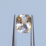 2.09CT RADIANT MADAGASCAR SAPPHIRE, BICOLOR WHITE AND ORANGE, 7.4X6.1X4.7MM