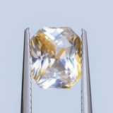 2.09CT RADIANT MADAGASCAR SAPPHIRE, BICOLOR WHITE AND ORANGE, 7.4X6.1X4.7MM