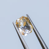 2.09CT RADIANT MADAGASCAR SAPPHIRE, BICOLOR WHITE AND ORANGE, 7.4X6.1X4.7MM