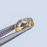 2.09CT RADIANT MADAGASCAR SAPPHIRE, BICOLOR WHITE AND ORANGE, 7.4X6.1X4.7MM