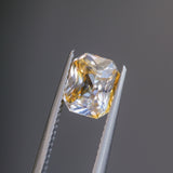 2.09CT RADIANT MADAGASCAR SAPPHIRE, BICOLOR WHITE AND ORANGE, 7.4X6.1X4.7MM