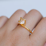 2.09CT RADIANT MADAGASCAR SAPPHIRE, BICOLOR WHITE AND ORANGE, 7.4X6.1X4.7MM