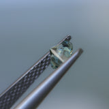 0.98CT ROUND PRECISION CUT MONTANA SAPPHIRE, LIGHT AQUA BLUE GREEN, 5.90X3.85MM