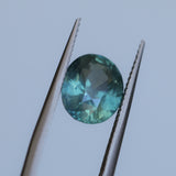 3.54CT OVAL MADAGASCAR SAPPHIRE, SILKY TEAL BLUE GREEN, 9.7X7.8X5.7MM