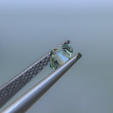 0.98CT ROUND PRECISION CUT MONTANA SAPPHIRE, LIGHT AQUA BLUE GREEN, 5.90X3.85MM