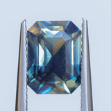 1.88CT MADAGASCAR EMERALD CUT SAPPHIRE, PARTI BLUE YELLOW, 8.2X6.1X4.1MM
