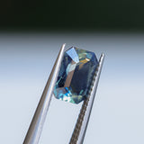 1.88CT MADAGASCAR EMERALD CUT SAPPHIRE, PARTI BLUE YELLOW, 8.2X6.1X4.1MM
