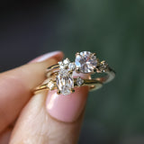 0.83ct White Ceylon Sapphire and Diamond Starry Night Low Profile Solitaire in 14k White Gold