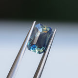 1.88CT MADAGASCAR EMERALD CUT SAPPHIRE, PARTI BLUE YELLOW, 8.2X6.1X4.1MM