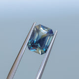 1.88CT MADAGASCAR EMERALD CUT SAPPHIRE, PARTI BLUE YELLOW, 8.2X6.1X4.1MM