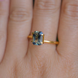 1.88CT MADAGASCAR EMERALD CUT SAPPHIRE, PARTI BLUE YELLOW, 8.2X6.1X4.1MM