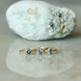 1.20ct Oval Untreated Montana Sapphire Scallop Cup Solitaire in 14k Yellow Gold