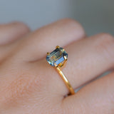 1.88CT MADAGASCAR EMERALD CUT SAPPHIRE, PARTI BLUE YELLOW, 8.2X6.1X4.1MM