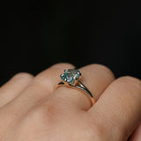 2.25ct Radiant Cut Madagascar Sapphire Low Profile Six Prong Split Shank Solitaire in 14k Yellow Gold