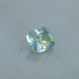 1.53CT ELONGATED CUSHION MADAGASCAR SAPPHIRE, LIGHT SEAFOAM TEAL AND YELLOW, UNTREATED, 7.3X5.8X4.1MM