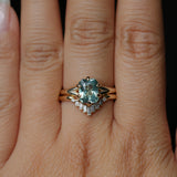 2.25ct Radiant Cut Madagascar Sapphire Low Profile Six Prong Split Shank Solitaire in 14k Yellow Gold