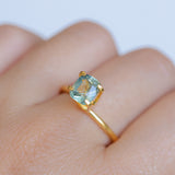 1.53CT ELONGATED CUSHION MADAGASCAR SAPPHIRE, LIGHT SEAFOAM TEAL AND YELLOW, UNTREATED, 7.3X5.8X4.1MM