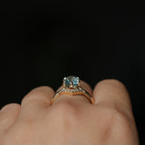 2.25ct Radiant Cut Madagascar Sapphire Low Profile Six Prong Split Shank Solitaire in 14k Yellow Gold
