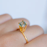 1.53CT ELONGATED CUSHION MADAGASCAR SAPPHIRE, LIGHT SEAFOAM TEAL AND YELLOW, UNTREATED, 7.3X5.8X4.1MM
