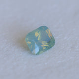 1.59CT ELONGATED CUSHION MADAGASCAR SAPPHIRE, OPALESCENT LIGHT TEAL SEAFOAM WITH DARK GREEN, 7X6.1X4.2MM