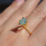 1.59CT ELONGATED CUSHION MADAGASCAR SAPPHIRE, OPALESCENT LIGHT TEAL SEAFOAM WITH DARK GREEN, 7X6.1X4.2MM
