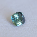 2.08CT CUSHION MADAGASCAR SAPPHIRE, PARTI TEAL YELLOW GOLDEN, UNTREATED, 7.2X6.5X4.8MM