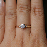 0.78ct Untreated Light Pink Montana Sapphire and Princess Cut Diamond Rapids Low Profile Ring in 14k Yellow Gold