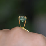 2.26CT MADAGASCAR EMERALD CUT SAPPHIRE, GLASSY GREEN GREY, 8.6X6.2X4.6MM