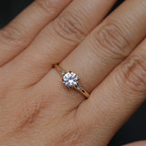 0.78ct Untreated Light Pink Montana Sapphire and Princess Cut Diamond Rapids Low Profile Ring in 14k Yellow Gold