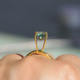 2.26CT MADAGASCAR EMERALD CUT SAPPHIRE, GLASSY GREEN GREY, 8.6X6.2X4.6MM