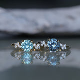 1.32ct Round Sri Lankan Grey Sapphire and Diamond Starry Night Low Profile Solitaire in 14k White Gold