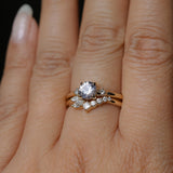 0.78ct Untreated Light Pink Montana Sapphire and Princess Cut Diamond Rapids Low Profile Ring in 14k Yellow Gold