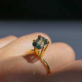 2.26CT MADAGASCAR EMERALD CUT SAPPHIRE, GLASSY GREEN GREY, 8.6X6.2X4.6MM
