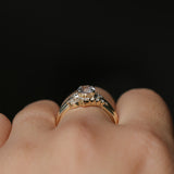 0.78ct Untreated Light Pink Montana Sapphire and Princess Cut Diamond Rapids Low Profile Ring in 14k Yellow Gold