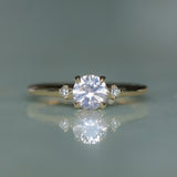 0.78ct Untreated Light Pink Montana Sapphire and Princess Cut Diamond Rapids Low Profile Ring in 14k Yellow Gold