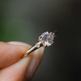 0.78ct Untreated Light Pink Montana Sapphire and Princess Cut Diamond Rapids Low Profile Ring in 14k Yellow Gold