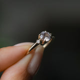 0.78ct Untreated Light Pink Montana Sapphire and Princess Cut Diamond Rapids Low Profile Ring in 14k Yellow Gold