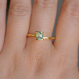 0.65CT OVAL AUSTRALIAN SAPPHIRE, PARTI LIGHT GREEN YELLOW BLUE, UNTREATED, 5.70X4.60X3.30MM