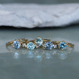 1.34ct Round Teal Montana Sapphire Scallop Cup Solitaire in 14k Yellow Gold