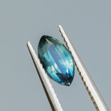 0.95CT AUSTRALIAN MARQUISE SAPPHIRE, DEEP TEAL WITH GREY, 8X4.52X3.28MM