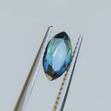 0.95CT AUSTRALIAN MARQUISE SAPPHIRE, DEEP TEAL WITH GREY, 8X4.52X3.28MM