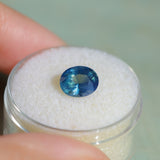 1.80CT OVAL MADAGASCAR SAPPHIRE, OCEAN BLUE TEAL WITH SOME PARTI, 8.2X6.7X4.3MM