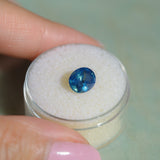 1.80CT OVAL MADAGASCAR SAPPHIRE, OCEAN BLUE TEAL WITH SOME PARTI, 8.2X6.7X4.3MM