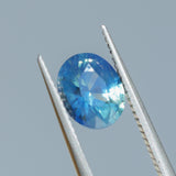 1.80CT OVAL MADAGASCAR SAPPHIRE, OCEAN BLUE TEAL WITH SOME PARTI, 8.2X6.7X4.3MM