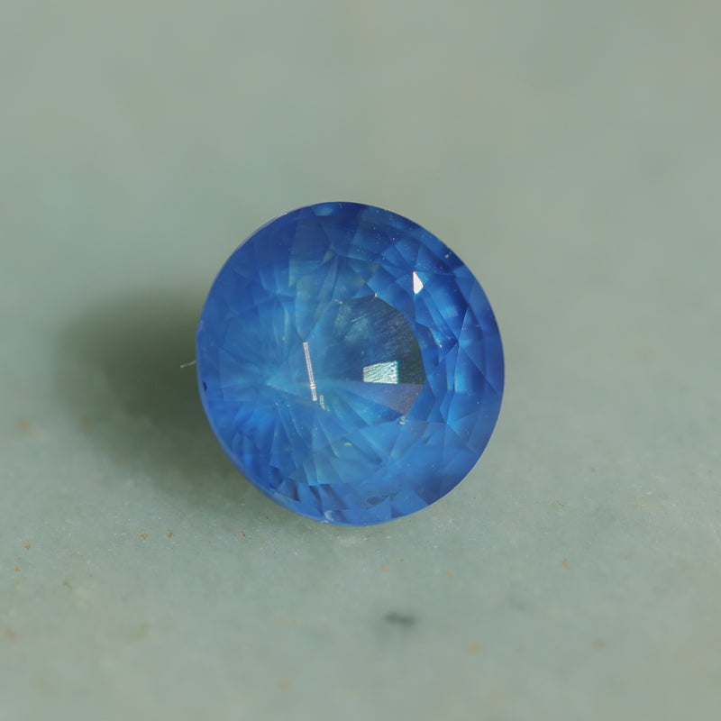 1.51CT ROUND MADAGASCAR SAPPHIRE, DEEP TEAL OPALESCENT, UNTREATED