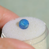 1.51CT ROUND MADAGASCAR SAPPHIRE, DEEP TEAL OPALESCENT, UNTREATED, 6.6X4.7MM