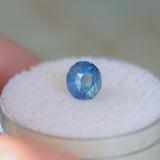 1.51CT ROUND MADAGASCAR SAPPHIRE, DEEP TEAL OPALESCENT, UNTREATED, 6.6X4.7MM